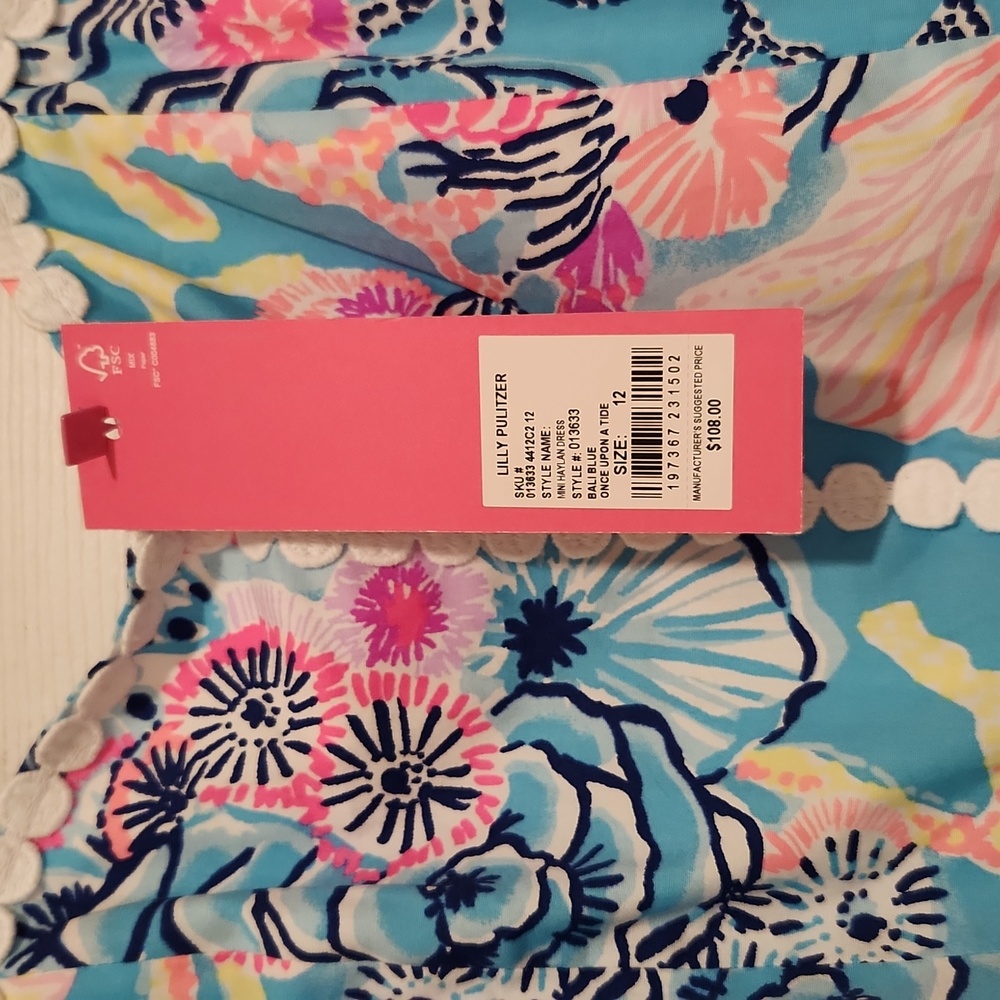 NWT Lilly Pulitzer Multicolor Floral Dress Girls Size 12 Mini Haylan dress - Picture 3 of 4